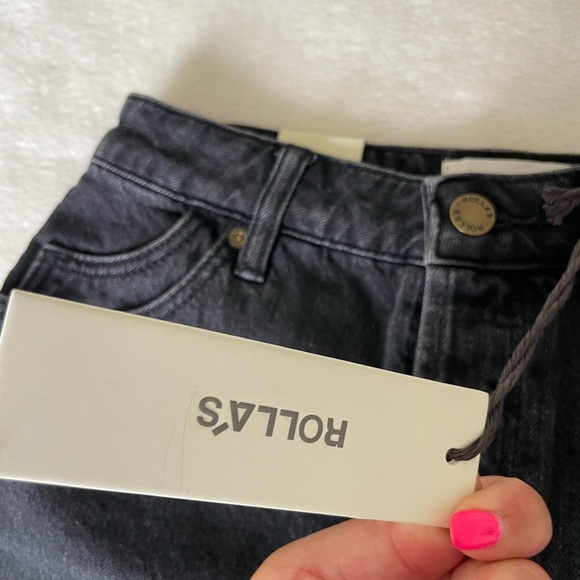 ROLLA'S High Rise Cutoff Black Jean Shorts - Picture 4 of 11